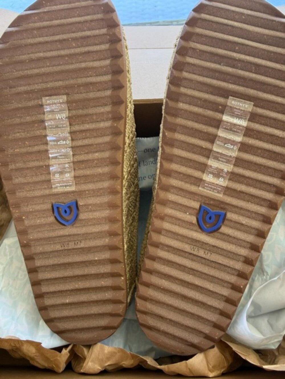 Rothy's Casual Clog Metallic Gold Crochet Size 8 - Picture 2 of 5